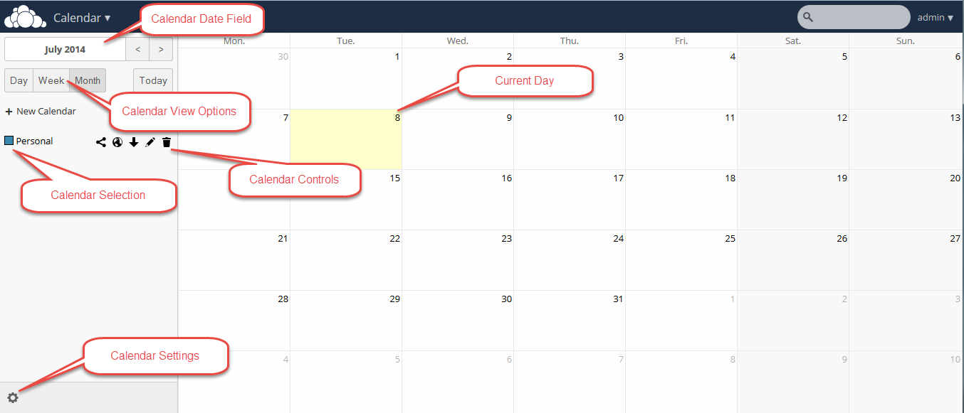 Using the Calendar App — ownCloud User Manual 8.1 documentation